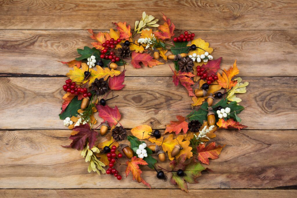 Autumnal wreath for thanksgiving