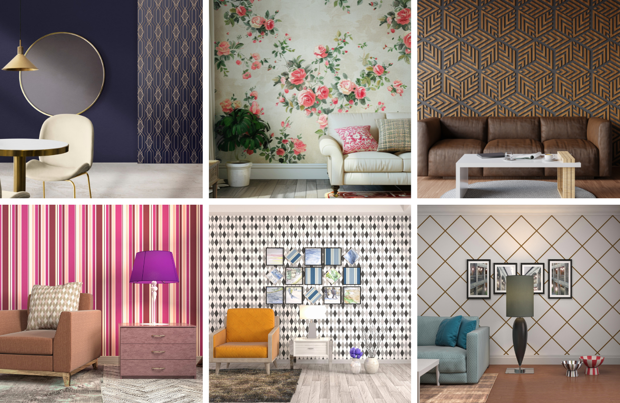 different types of wallpaper patterns for home