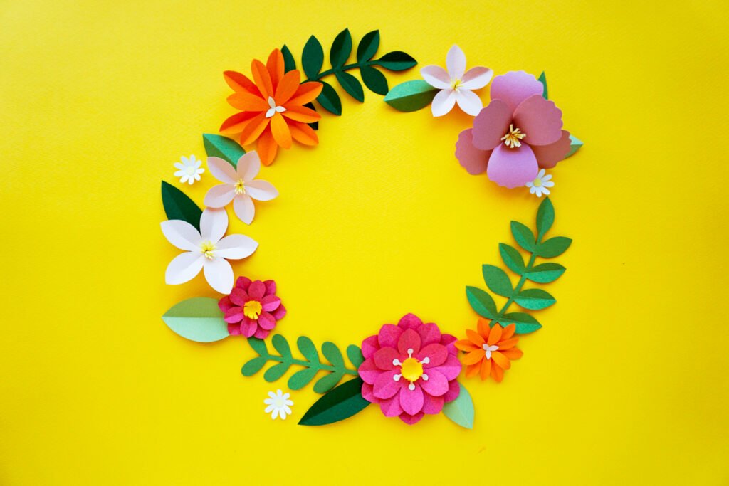 colourful paper wreath