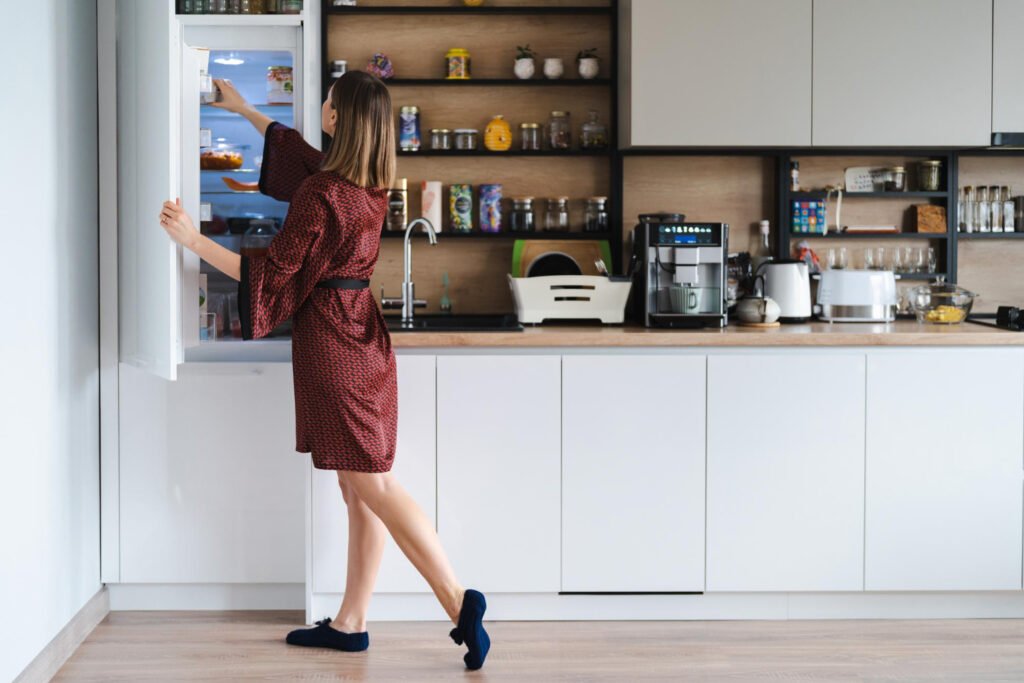 refrigerator in kitchen