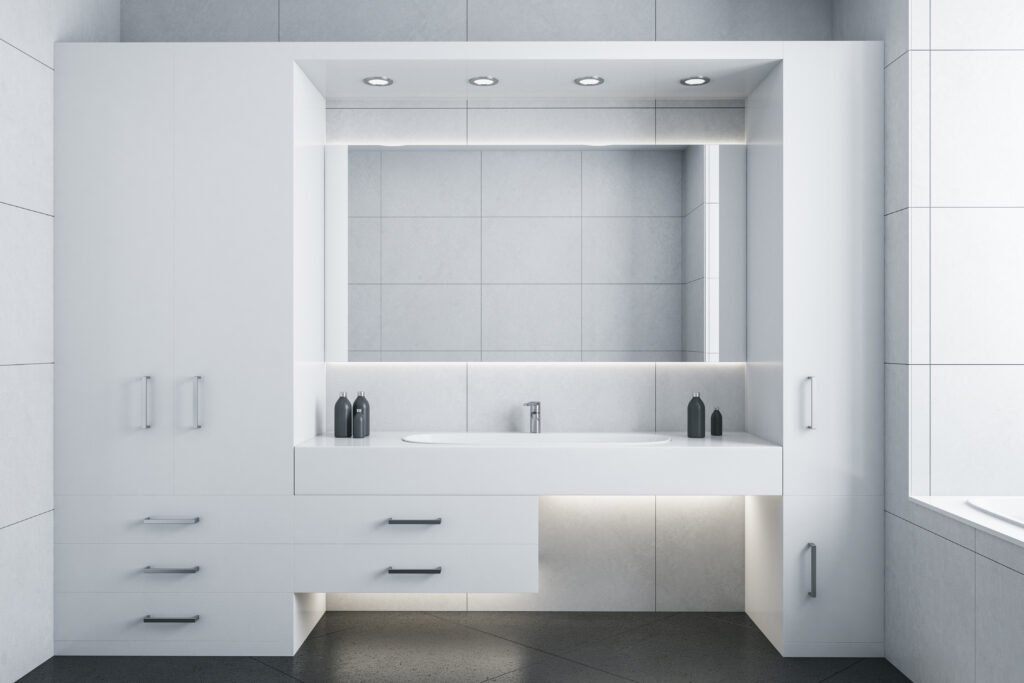 Middle-placed tall cabinet