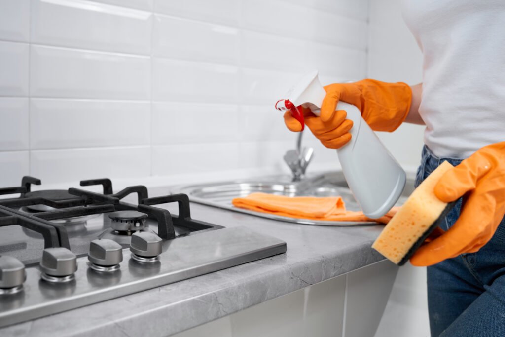 kitchen cleaning at home 