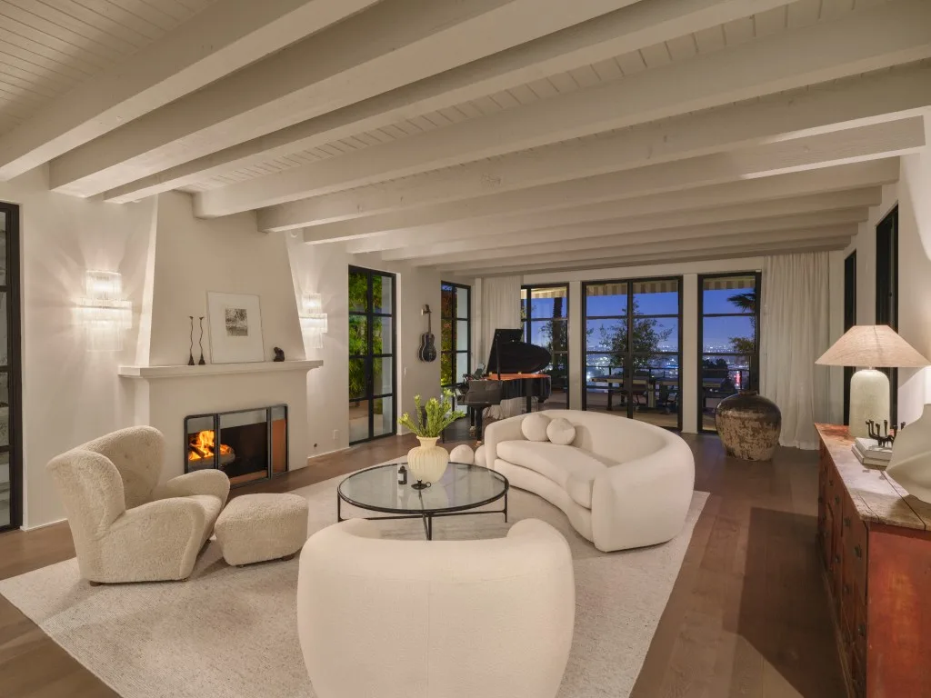 brad pitts new $12m house's living room in hollywood hills