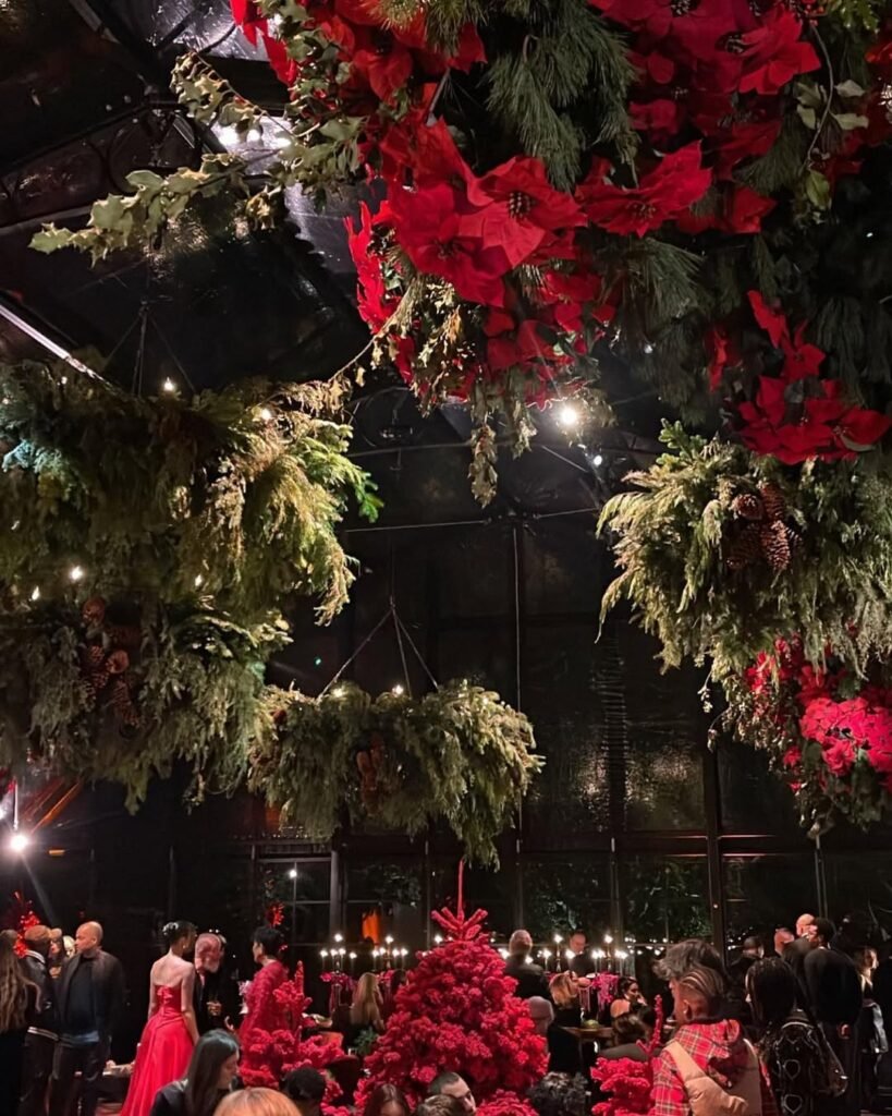 Kris Jenner’s red monochrome theme christmas 