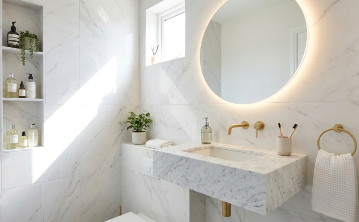 Small bathroom Marble Basin Hacks