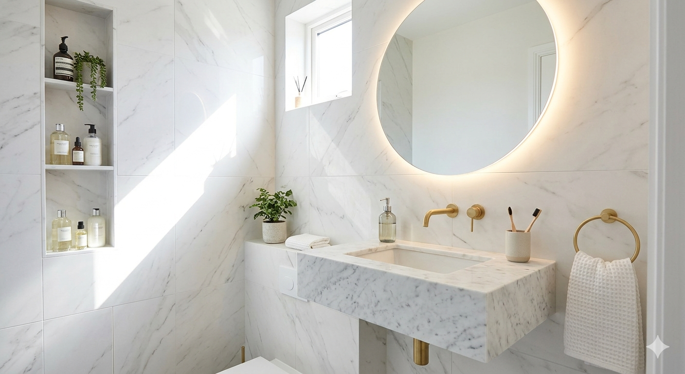 Small bathroom Marble Basin Hacks