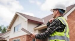 Builder inspecting a custom home