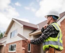 Builder inspecting a custom home