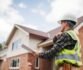Builder inspecting a custom home