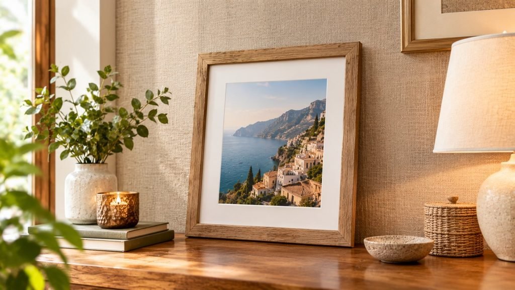 Cozy Coastal Vignette with Greenery